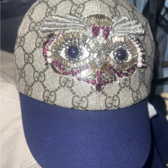 Gucci Monogram Hat with Owl Embellishment a - Picture 1 of 7